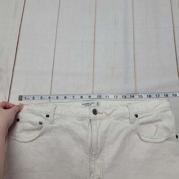 Abercrombie & Fitch the 90s straight ultra high rise jeans off white cream long - Picture 5 of 9
